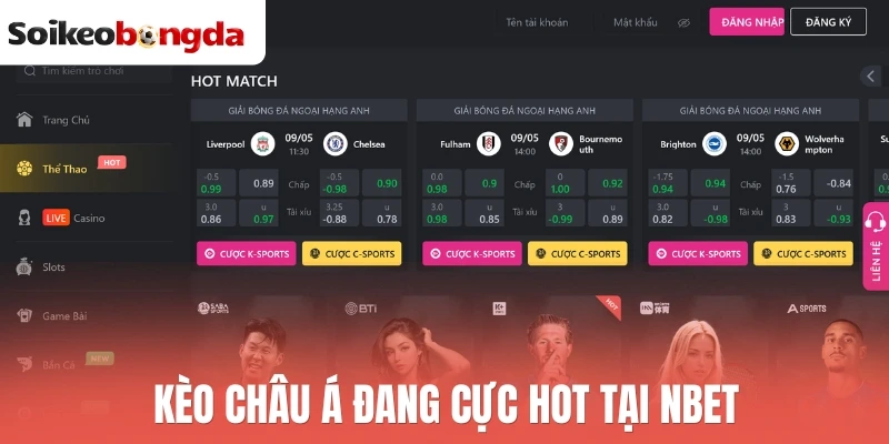 Kèo châu Á đang cực hot tại Nbet
