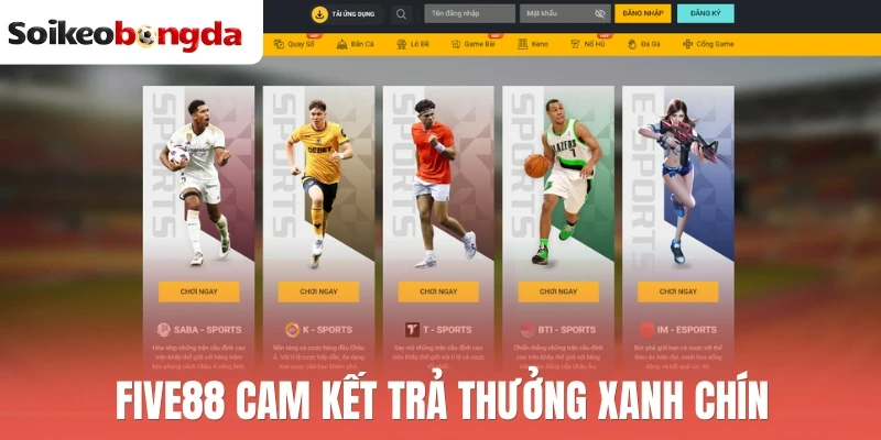 Five88 cam kết trả thưởng xanh chín