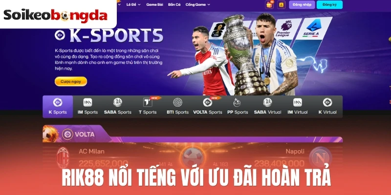 Rik88 nổi tiếng với ưu đãi hoàn trả