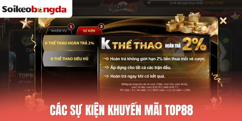 Các sự kiện khuyến mãi Top88