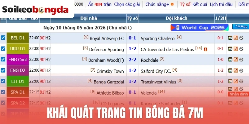 7M - Tỷ Lệ Kèo Bóng Đá Trực Tiếp, Dự Đoán Chuyên Sâu 1 Khái quát trang tin bóng đá 7M